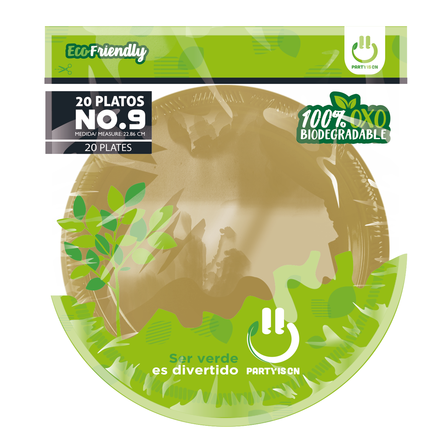 Plato 9' Dorado 20 Piezas Party is On