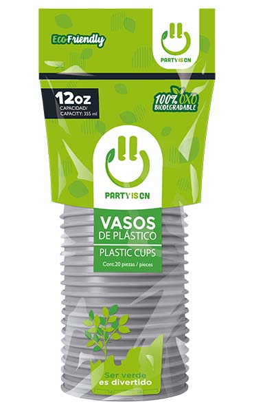 Vaso 12 oz. Plata 20 Piezas Party Is On