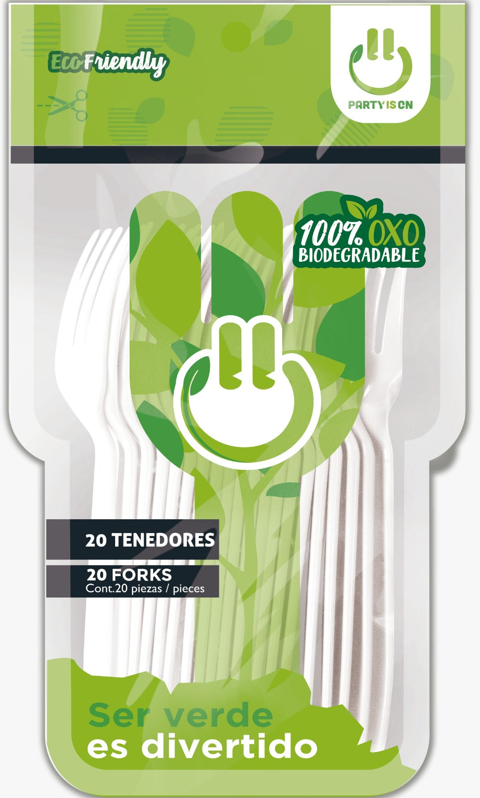 Tenedor Blanco 20 Piezas Party Is On