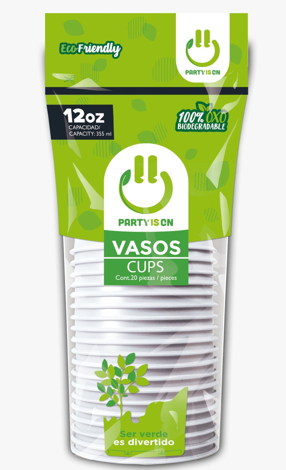 Vaso 12 oz. 20 Piezas Party Is On