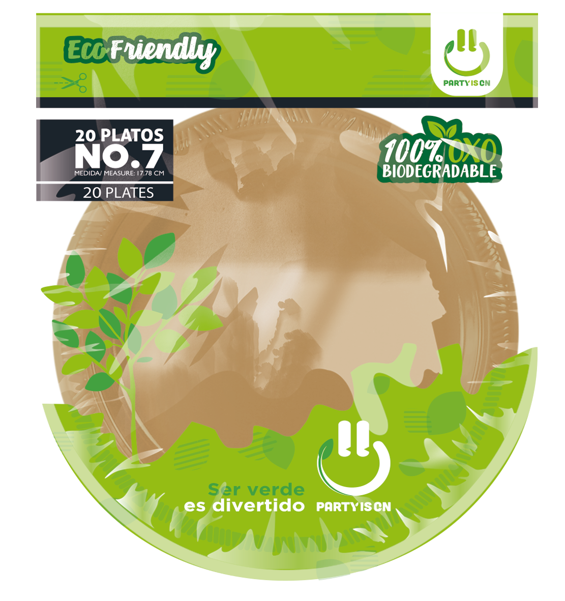 Plato 7' Dorado 20 Piezas Party Is On