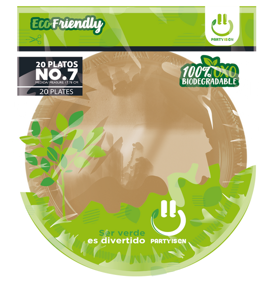 Plato 7' Dorado 20 Piezas Party Is On