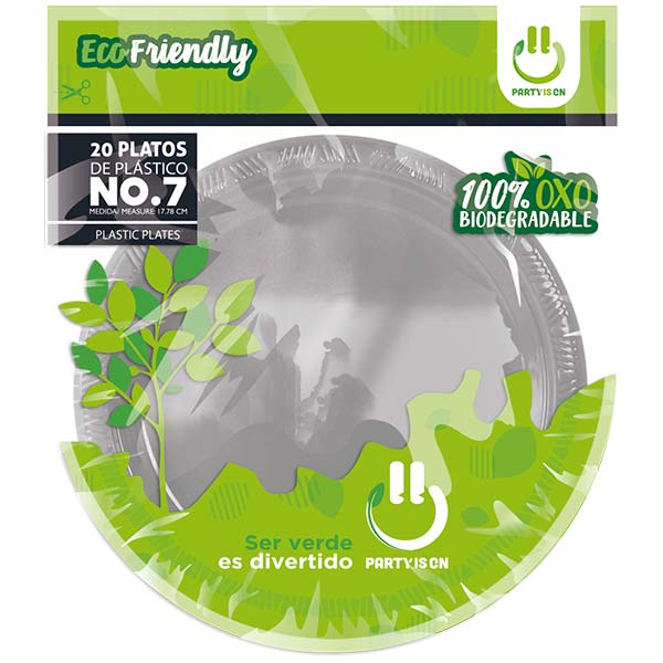 Plato 7' Plata 20 Piezas Party Is On