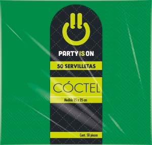 Servilletas Coctel Verde 50 Piezas Party Is On