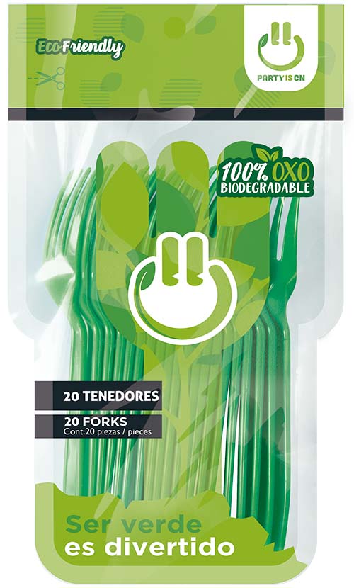 Tenedores Verde 20 Piezas Party Is On
