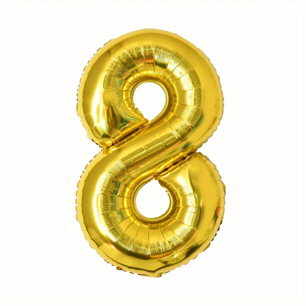 Globo Número Metalizado Dorado