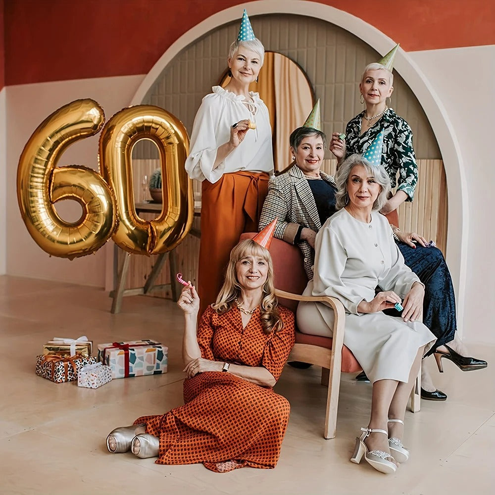 Globo Número Metalizado Plata